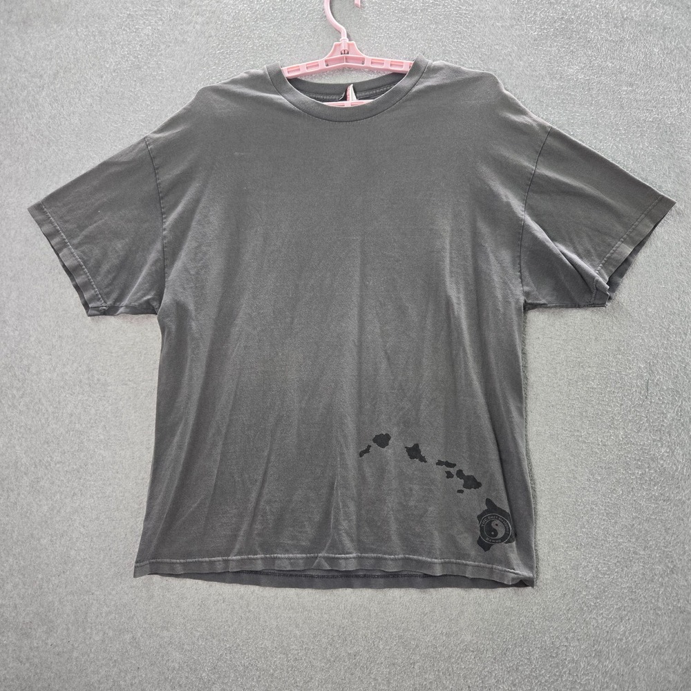 VINTAGE Hawaii Men Shirt 2XL Gray Logo Statue Graphic Surf Skater Y2K READ
